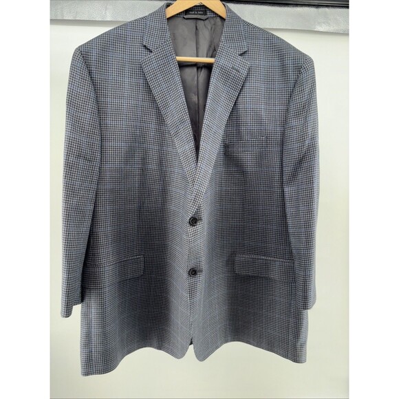 Lauren Ralph Lauren Classic-Fit Blazer Gray/Blue Houndstooth 52R - Picture 7 of 9